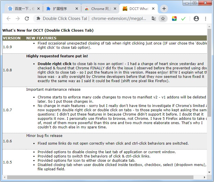 谷歌浏览器安装Double Click Closes Tab插件实现双击关闭标签页效果的方法