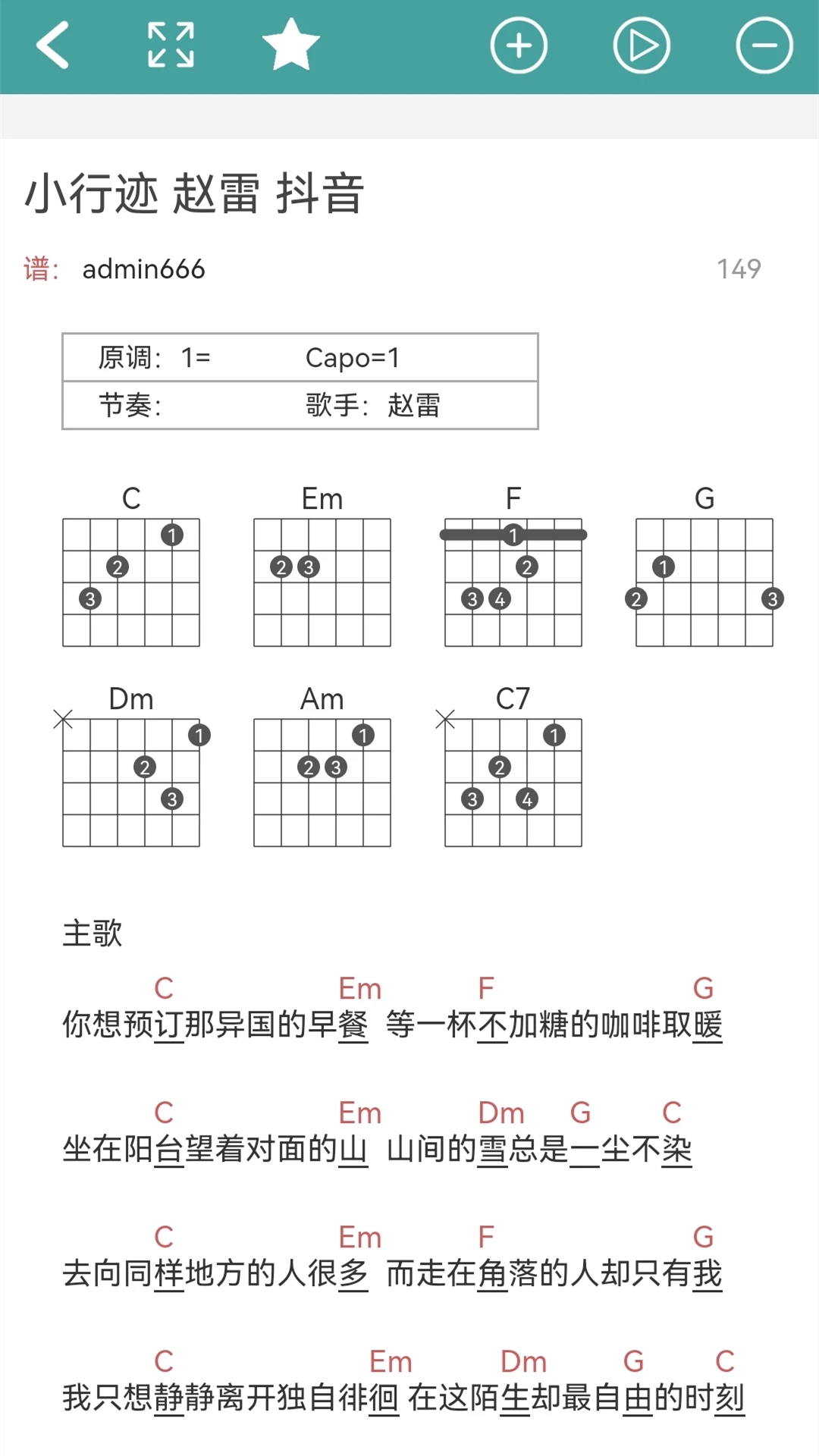 小鹿吉他谱手机版