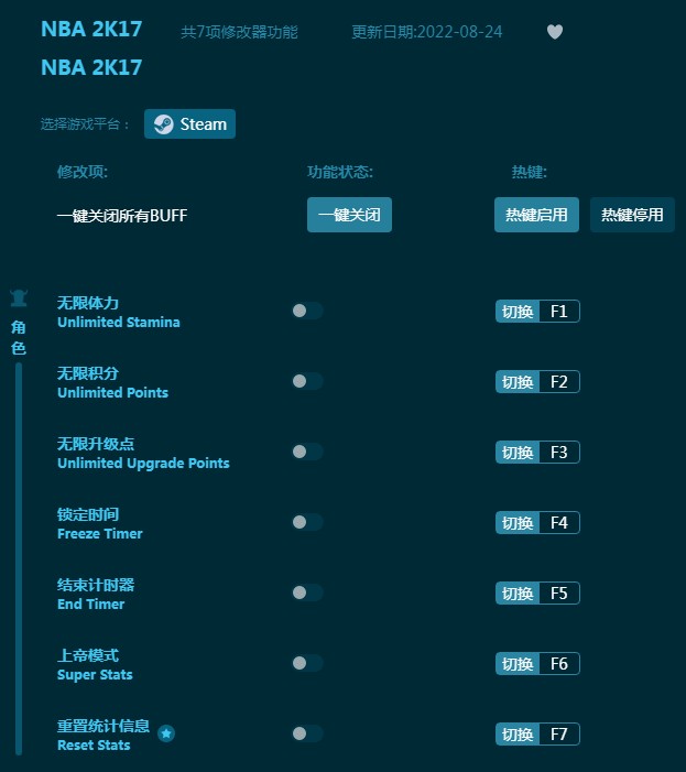 nba2k17七项修改器